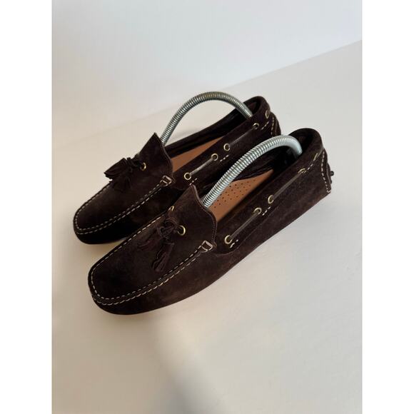 Henderson Baracco Italian Suede Driving Loafers Slip On Shoes Brown Size 42 main image 6
